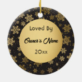 馬パーソナライズされたペットオーナメント写真年 セラミックオーナメント (裏面)