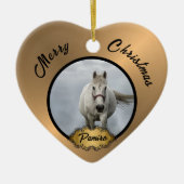 馬パーソナライズされたペットオーナメント写真年 セラミックオーナメント (正面)