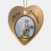 馬パーソナライズされたペットオーナメント写真年 セラミックオーナメント (左)