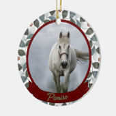 馬パーソナライズされたペットオーナメント写真年 セラミックオーナメント (左)