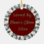 馬パーソナライズされたペットオーナメント写真年 セラミックオーナメント (裏面)