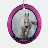 馬パーソナライズされたペットオーナメント写真年 セラミックオーナメント (左)