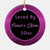 馬パーソナライズされたペットオーナメント写真年 セラミックオーナメント (裏面)