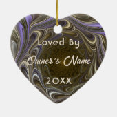 馬パーソナライズされたペットオーナメント写真年 セラミックオーナメント (裏面)