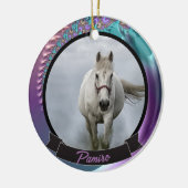 馬パーソナライズされたペットオーナメント写真年 セラミックオーナメント (左)