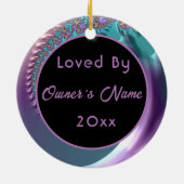 馬パーソナライズされたペットオーナメント写真年 セラミックオーナメント (裏面)