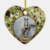 馬パーソナライズされたペットオーナメント写真年 セラミックオーナメント (正面)