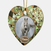 馬パーソナライズされたペットオーナメント写真年 セラミックオーナメント (左)