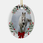 馬パーソナライズされたペットオーナメント写真年 セラミックオーナメント (右)