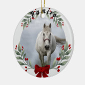 馬パーソナライズされたペットオーナメント写真年 セラミックオーナメント (左)