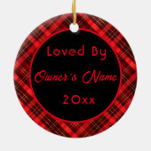 馬パーソナライズされたペットオーナメント写真年 セラミックオーナメント (裏面)