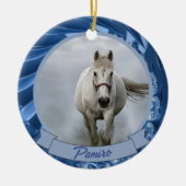 馬パーソナライズされたペットオーナメント写真年 セラミックオーナメント (正面)