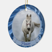 馬パーソナライズされたペットオーナメント写真年 セラミックオーナメント (左)