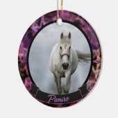 馬パーソナライズされたペットオーナメント写真年 セラミックオーナメント (左)