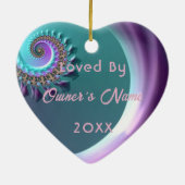 馬パーソナライズされたペットオーナメント写真年 セラミックオーナメント (裏面)