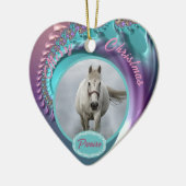 馬パーソナライズされたペットオーナメント写真年 セラミックオーナメント (左)