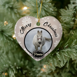 馬パーソナライズされたペットオーナメント写真年 セラミックオーナメント