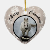 馬パーソナライズされたペットオーナメント写真年 セラミックオーナメント (正面)