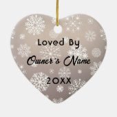 馬パーソナライズされたペットオーナメント写真年 セラミックオーナメント (裏面)