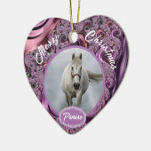 馬パーソナライズされたペットオーナメント写真年 セラミックオーナメント (左)