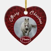 馬パーソナライズされたペットオーナメント写真年 セラミックオーナメント (正面)