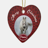 馬パーソナライズされたペットオーナメント写真年 セラミックオーナメント (左)