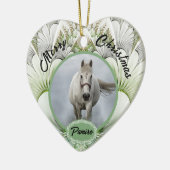 馬パーソナライズされたペットオーナメント写真年 セラミックオーナメント (左)
