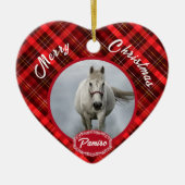 馬パーソナライズされたペットオーナメント写真年 セラミックオーナメント (正面)