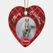 馬パーソナライズされたペットオーナメント写真年 セラミックオーナメント (左)
