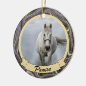 馬パーソナライズされたペットオーナメント写真年 セラミックオーナメント (左)