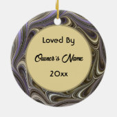 馬パーソナライズされたペットオーナメント写真年 セラミックオーナメント (裏面)