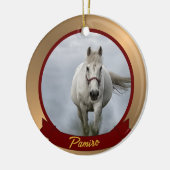 馬パーソナライズされたペットオーナメント写真年 セラミックオーナメント (左)