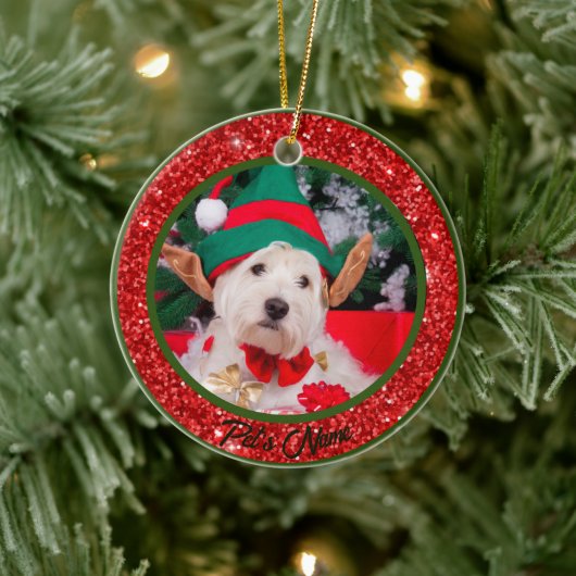 馬パーソナライズされたペットオーナメント写真年 セラミックオーナメント (ツリー)