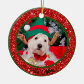 馬パーソナライズされたペットオーナメント写真年 セラミックオーナメント (正面)