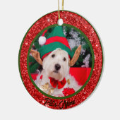 馬パーソナライズされたペットオーナメント写真年 セラミックオーナメント (左)