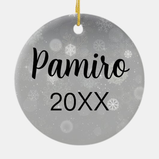 馬パーソナライズされたペットオーナメント写真年 セラミックオーナメント (裏面)