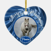 馬パーソナライズされたペットオーナメント写真年 セラミックオーナメント (正面)