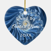 馬パーソナライズされたペットオーナメント写真年 セラミックオーナメント (裏面)