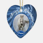 馬パーソナライズされたペットオーナメント写真年 セラミックオーナメント (左)