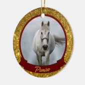馬パーソナライズされたペットオーナメント写真年 セラミックオーナメント (左)