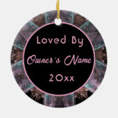 馬パーソナライズされたペットオーナメント写真年 セラミックオーナメント (裏面)