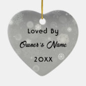 馬パーソナライズされたペットオーナメント写真年 セラミックオーナメント (裏面)