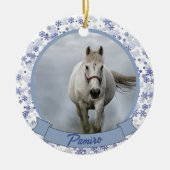 馬パーソナライズされたペットオーナメント写真年 セラミックオーナメント (正面)