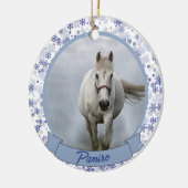 馬パーソナライズされたペットオーナメント写真年 セラミックオーナメント (左)