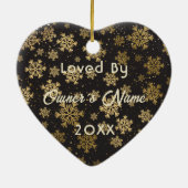 馬パーソナライズされたペットオーナメント写真年 セラミックオーナメント (裏面)