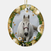 馬パーソナライズされたペットオーナメント写真年 セラミックオーナメント (左)
