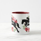 馬パーソナライズされた乗馬フローラ名 マグカップ (中央)