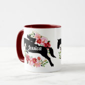 馬パーソナライズされた乗馬フローラ名 マグカップ (正面左)