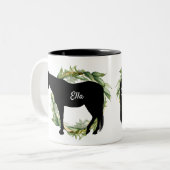 馬パーソナライズされた乗馬名前をカスタムするT ツートーンマグカップ (正面左)