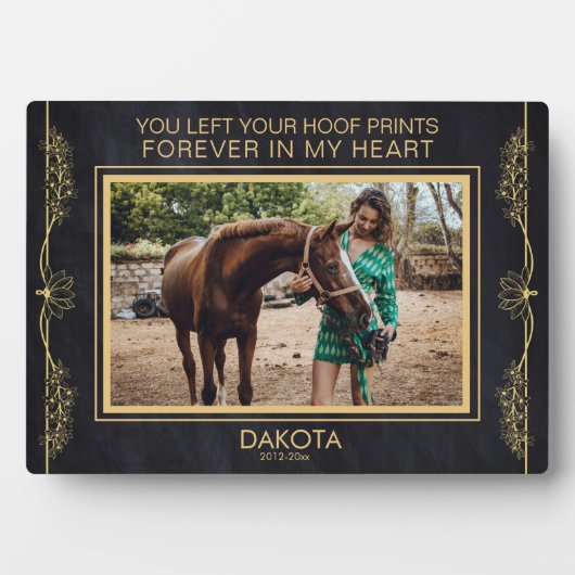 馬パーソナライズされた写真記念碑 フォトプラーク (正面)